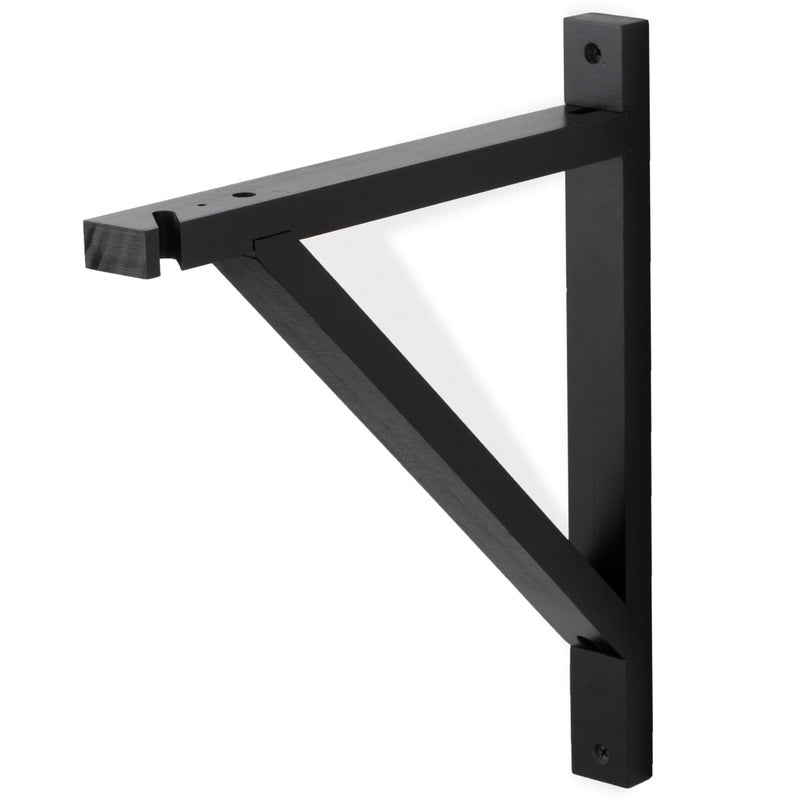 Rustic State Wall Mount Wooden Triangle Sconce Bracket for Hanging Plug in Pendant Light Lamp Cord Kit Fixture - DIY Shelf Project - Decorative Wall Plant Hanger - Black - Set of 2 - Image 4